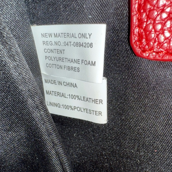 NWT Neiman Marcus Gold Studded Red Leather Clutch with Detatchable Chain Strap - Picture 6 of 9